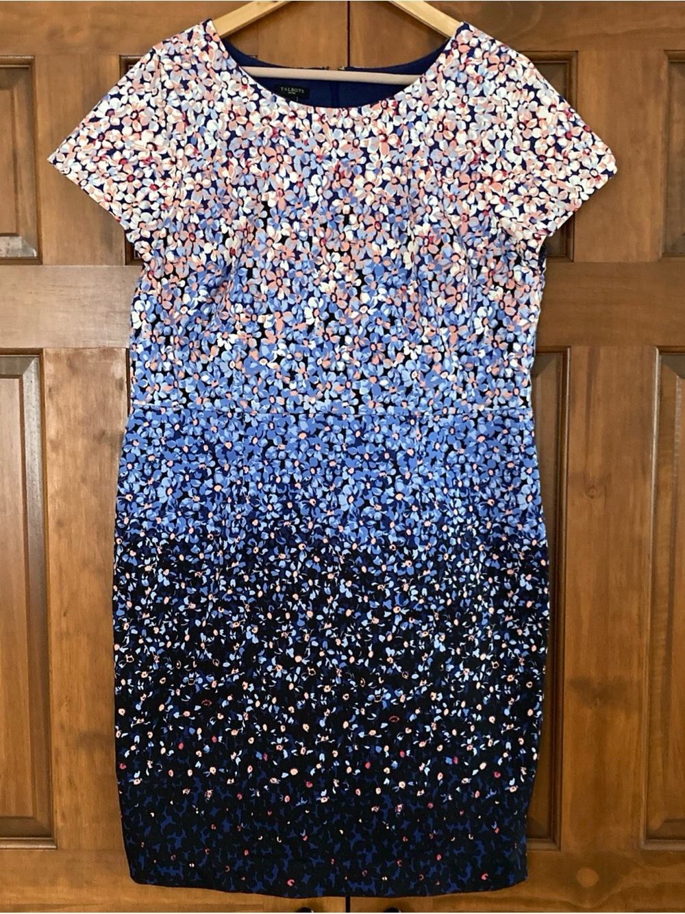 Talbots Blue blue Floral Midi Sheath Dress women’s size 17 petite
